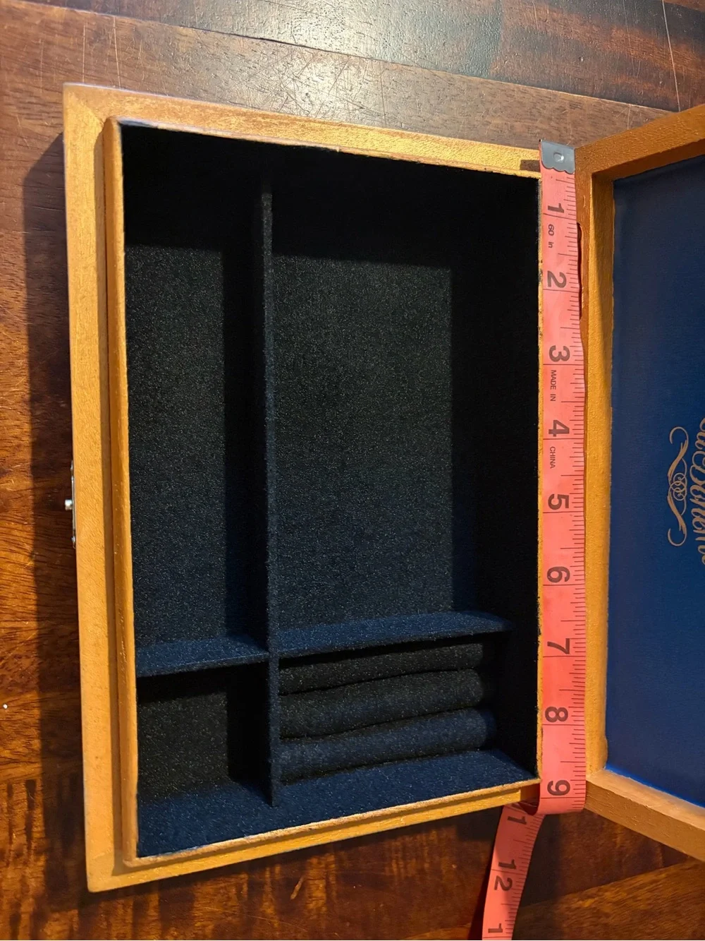 Upcycled Aging Room La Bohème Cigar Box Jewelry Organizer Box, Black Interior